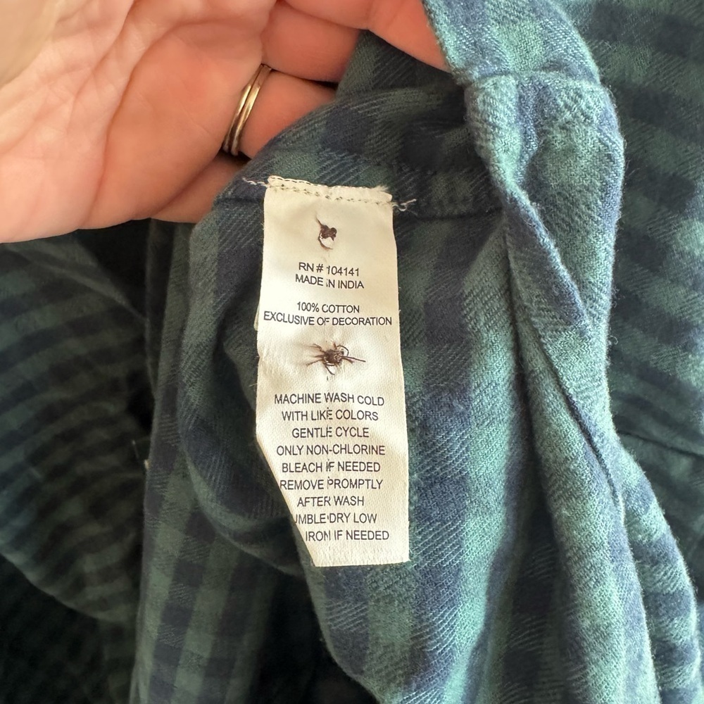 NWT! Women’s Alpine Design navy/green plaid button down flannel shirt, XL - Picture 4 of 4